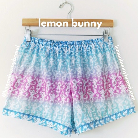 Roller Rabbit Ombre Monkey Polo Pajamas in Multi Cotton Candy Skies Size S NWT - Picture 11 of 17